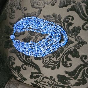 Blue beaded necklace